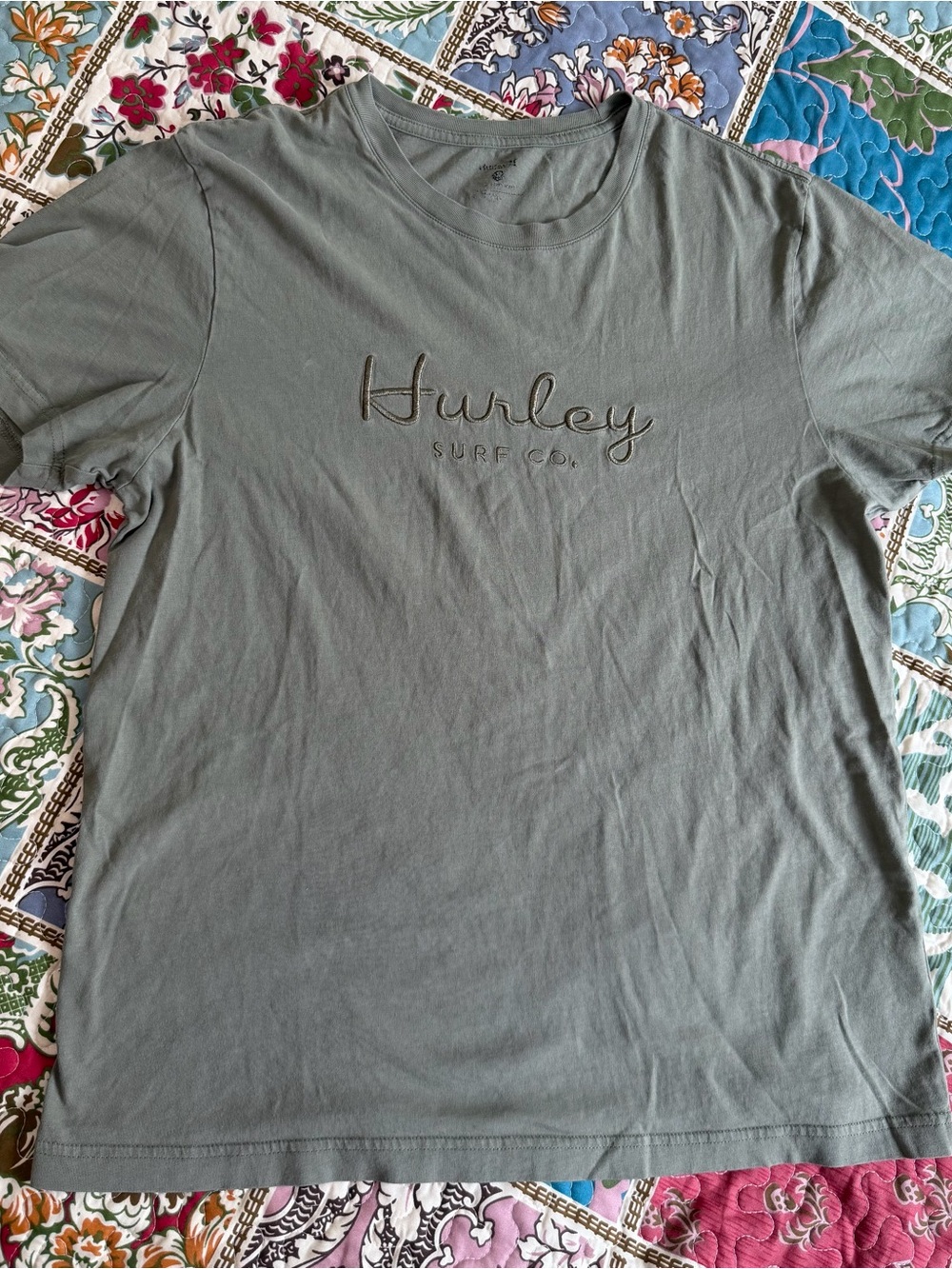 Hurley Olive Green Short Sleeve Logo Tee